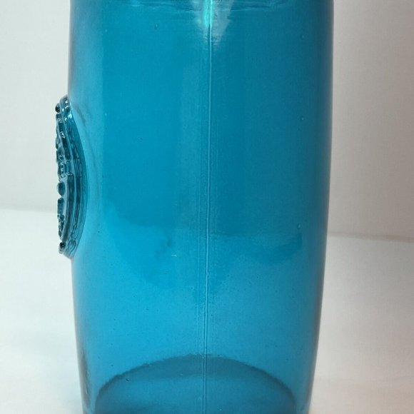Vidrios San Miguel Art Aqua Blue Art Glass Vase Tumbler Hand Blown